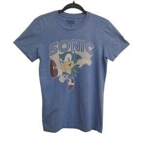 Sega Sonic The Hedge Hog‎ Graphic Tee Shirt Gamer Fun Men's Size Small Blue